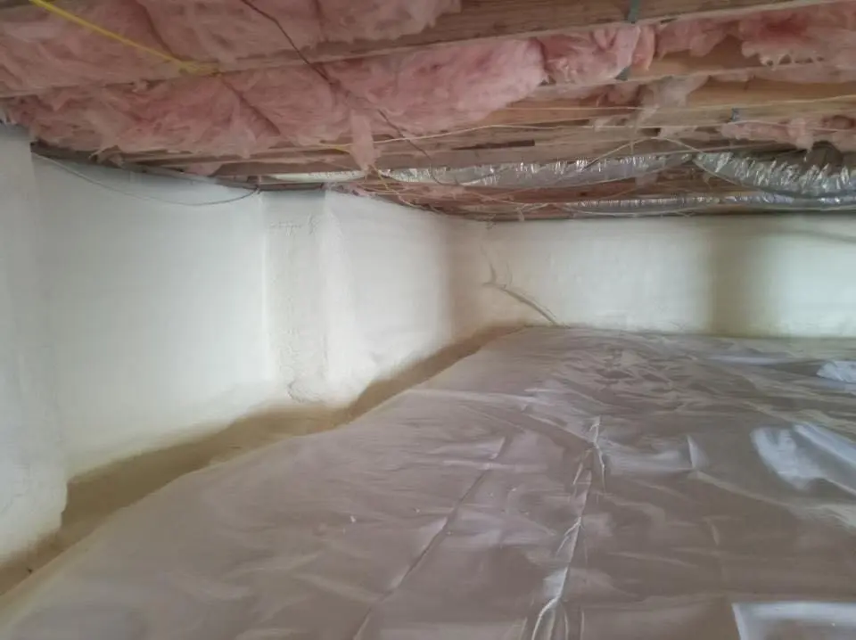 Crawl space encapsulation with closed-cell spray foam for Roof Maintenance in San Bruno